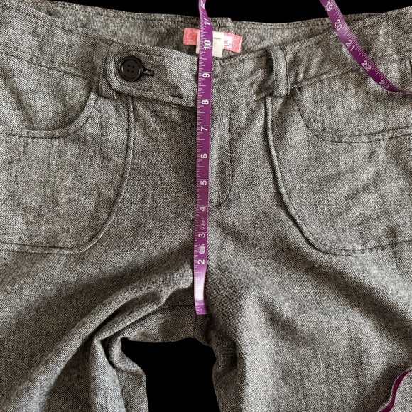 Vintage Y2K 90s Wide-Leg Pants sz 32 gray wool blend low rise office retro - Picture 7 of 16